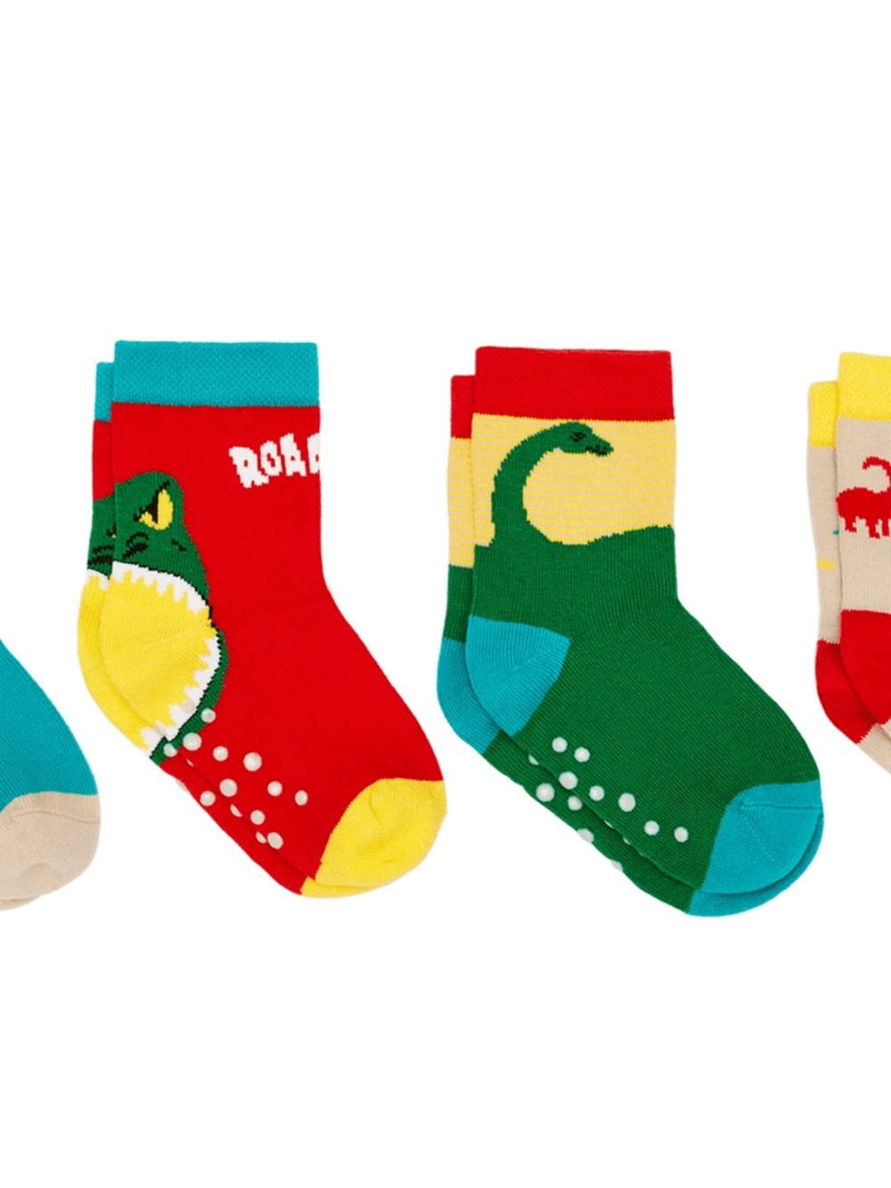 New (washed but never worn) Playful Dino Crew Socks for Kids - 4packs
